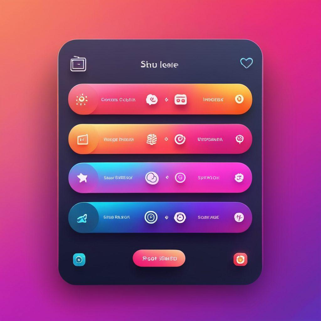 A mesmerizing user interface design featuring elegant buttons, sleek sliders, and captivating icons set against a gradient background that evokes modernity and sophistication. Include elements that symbolize interaction, such as hands hovering above the screen or glowing gestures illustrating engagement. Highlight the harmony between functionality and aesthetics with a touch of futuristic vibes. super-realistic. vibrant colors. digital art.
